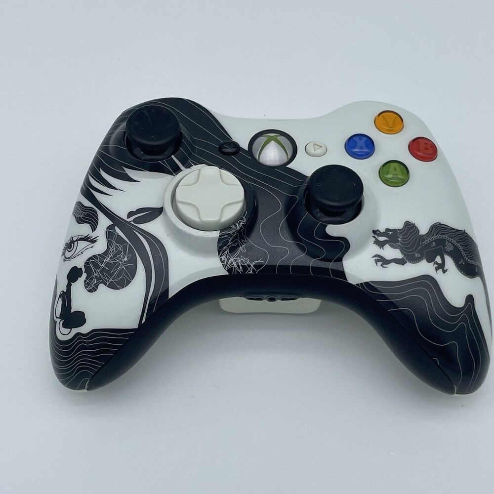 Microsoft Xbox 360 Limited Edition Dragon Age Black & White Controller Tested